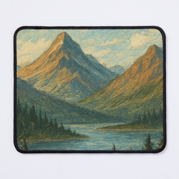 Item preview, Alpine Serenity – Vintage Mountain Landscape with Forest and Lake designed and sold by VelvetBrandon.