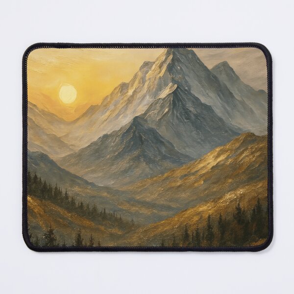 Item preview, Golden Peak Majesty – Dramatic Mountain Landscape at Sunset designed and sold by VelvetBrandon.