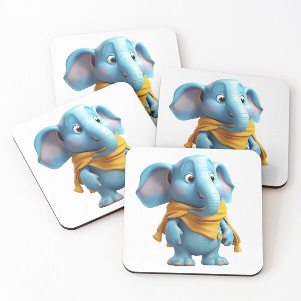 Item preview, Blue Elephant with Golden Scarf designed and sold by Sillytoe.