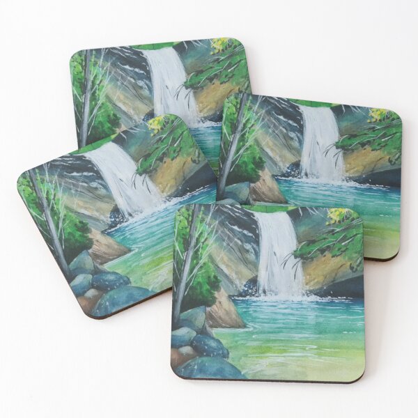 Item preview, Hidden Waterfall Retreat – Serene Forest Stream Landscape designed and sold by AngelPetal.