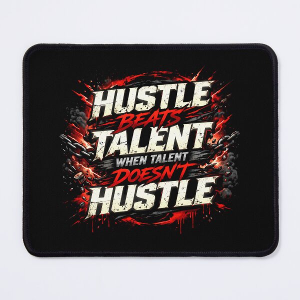 Item preview, hustle beats talent broken chains explosive red black gym motivation wall art designed and sold by SoulFlex.