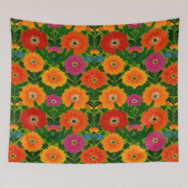 Item preview, Bold Scandinavian Floral Pattern | Retro Marimekko Style | Colorful Modern Flower Design designed and sold by CraftedHome.