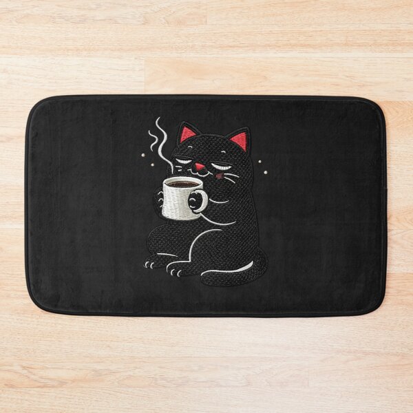 Item preview, Coffee Addict black Cat | Cute Morning Mood Design designed and sold by ColorSplash123.