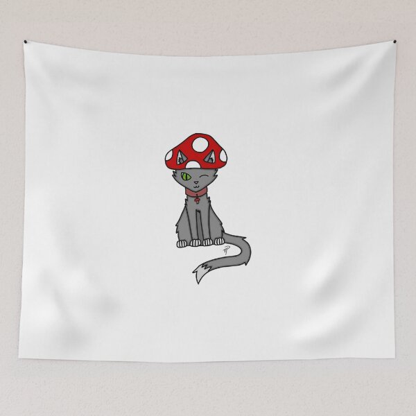 Item preview, cat with mushroom mushroom cat designed and sold by KatrinaClyburn.