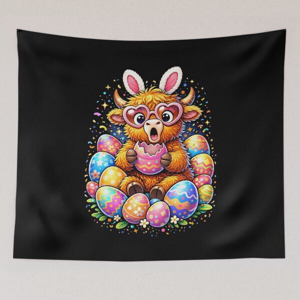 Item preview, Happy Easter Highland Cow Heifer Easter Day Farmer Cowgirl designed and sold by CORJIDOG-ART.