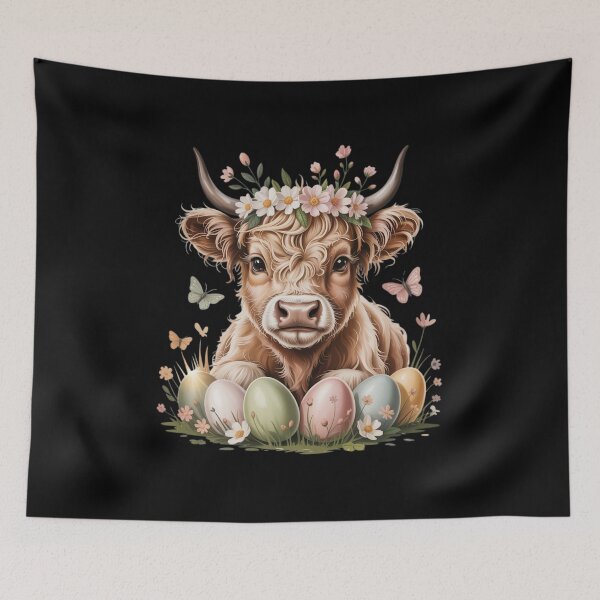 Item preview, Happy Easter Highland Cow Heifer Easter Day Farmer Cowgirl designed and sold by CORJIDOG-ART.