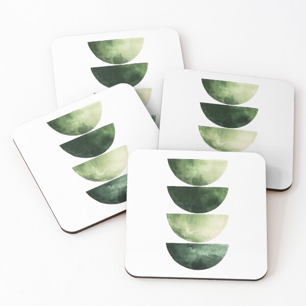Item preview, Green Abstract Boho Half Circles designed and sold by CheersTOGETHER.