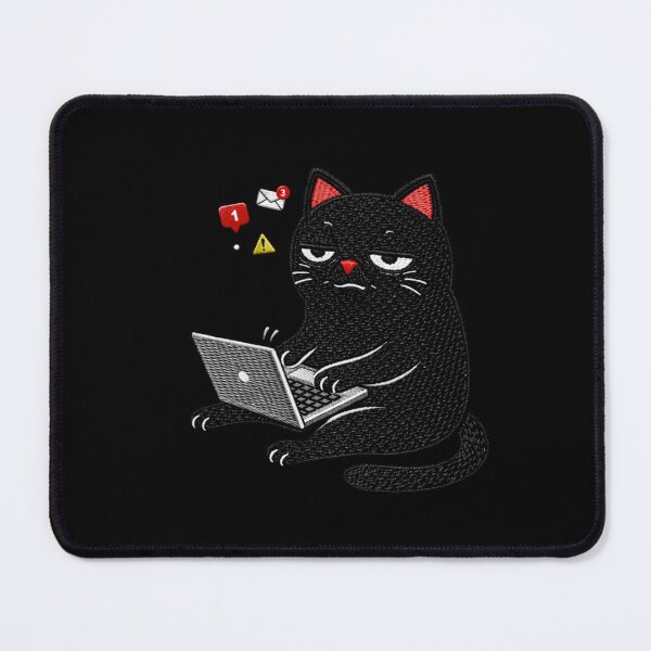Item preview, Work From Home black Cat | Funny Burnout Design designed and sold by ColorSplash123.