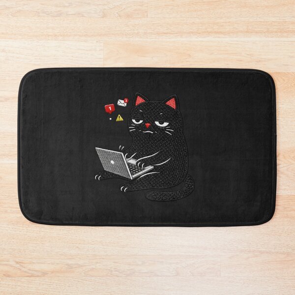 Item preview, Work From Home black Cat | Funny Burnout Design designed and sold by ColorSplash123.