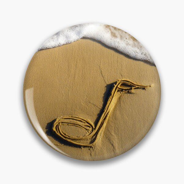 Item preview, Musical Note In Sand With Ocean Tide designed and sold by chase-thewave.