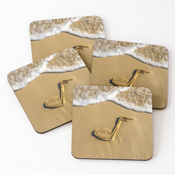 Item preview, Musical Note In Sand With Ocean Tide designed and sold by chase-thewave.