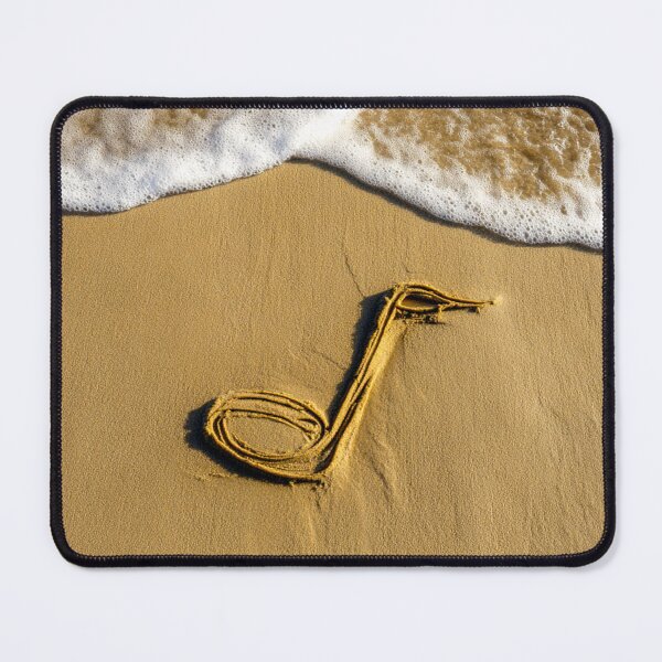 Item preview, Musical Note In Sand With Ocean Tide designed and sold by chase-thewave.