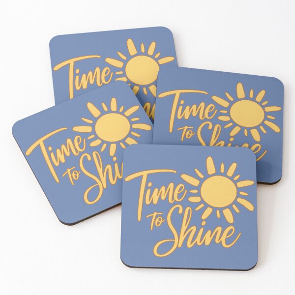 Item preview, Time to Shine Inspirational Sun Quote Retro Yellow Aesthetic designed and sold by AOCollections.