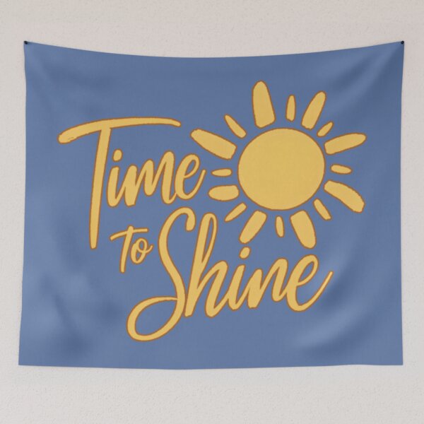 Item preview, Time to Shine Inspirational Sun Quote Retro Yellow Aesthetic designed and sold by AOCollections.