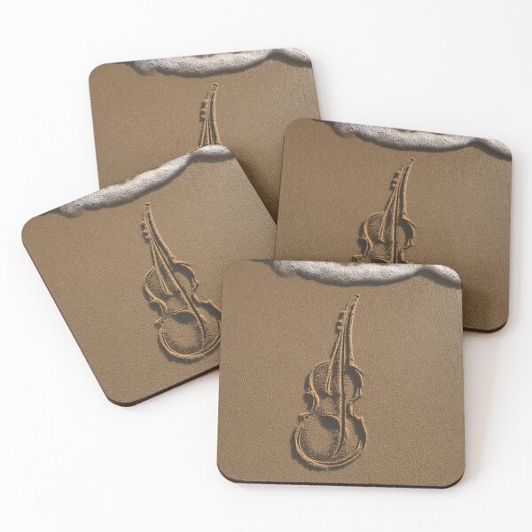 Item preview, Violin Outline Etched In Coastal Beach Sand designed and sold by chase-thewave.