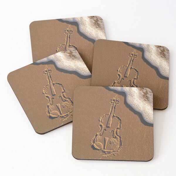 Item preview, Detailed Violin Sand Etching With Incoming Tide designed and sold by chase-thewave.