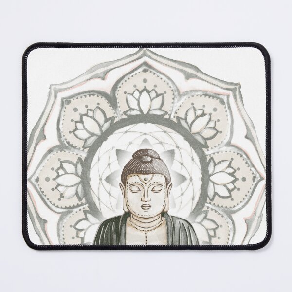 Item preview, Buddha Padma Watercolor - Pine Earth - Pine Fawn Coral Halo designed and sold by Irene Estelle.