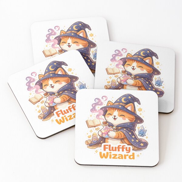 Item preview, Fluffy Wizard Cat – Cute Magic Cat Sticker designed and sold by MrDev.