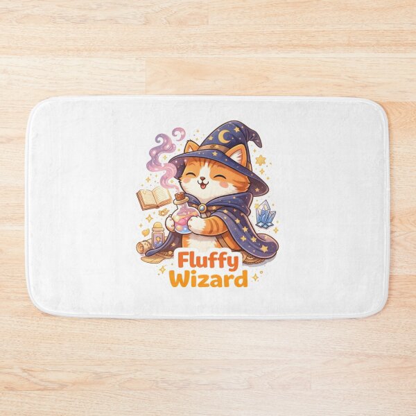 Item preview, Fluffy Wizard Cat – Cute Magic Cat Sticker designed and sold by MrDev.