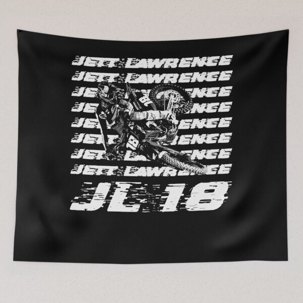 Item preview, Jett Lawrence 18 Glitch Motocross Tee designed and sold by FroggyBaBoy.