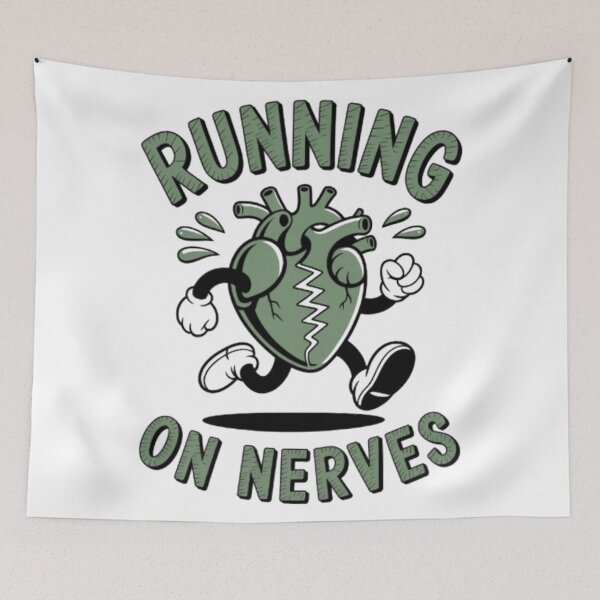 Item preview, Running on Nerves – Vintage Cartoon Heart Streetwear Graphic designed and sold by NewUSShop.