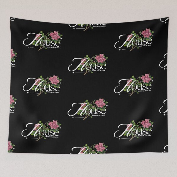 Item preview, HOUSE MUSIC - Rose Tinted Grooves (White) designed and sold by Discothreadz.