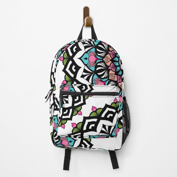 Item preview, Intricate Floral Mandala Art with Vibrant Pink, Teal, and Peach Accents designed and sold by StudioNoRule.
