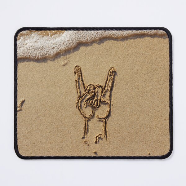 Item preview, Rock On Hand Gesture Inscribed in Beach Sand designed and sold by chase-thewave.