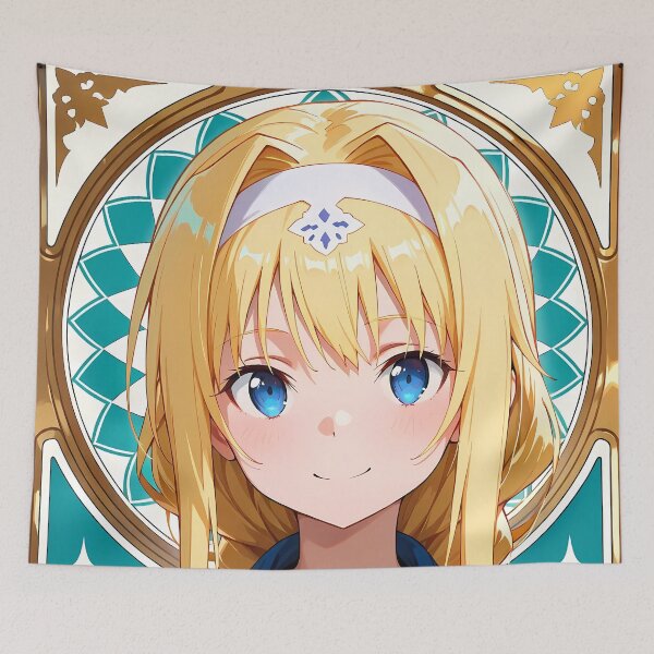 Item preview, Alice Zuberg Sword Art Online Bright Portrait Blue Gold Glow designed and sold by TanglenRabbit.