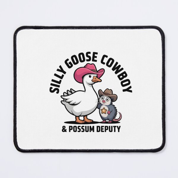 Item preview, Funny Silly Goose Cowboy & Possum Deputy - Cute Western Meme Sticker designed and sold by Mr-wow.