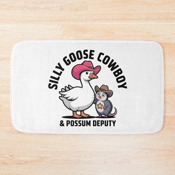 Item preview, Funny Silly Goose Cowboy & Possum Deputy - Cute Western Meme Sticker designed and sold by Mr-wow.