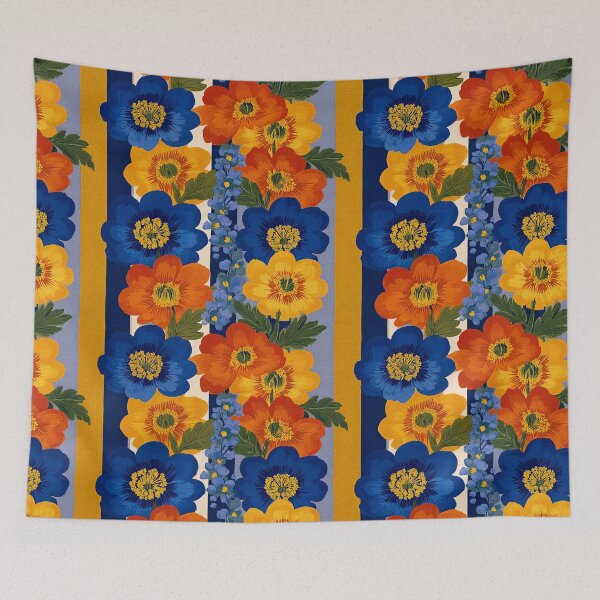 Item preview, Scandinavian Floral Marimekko Stripe Pattern | Bold Retro Flower Design | Mid Century Modern Botanical designed and sold by CraftedHome.