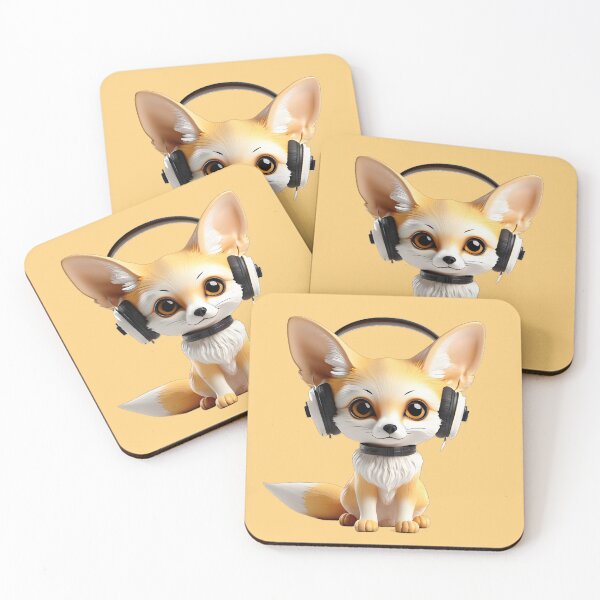 Item preview, Desert Fennec Fox DJ - Polished Wax Figure Art designed and sold by CuteSlothWorld.