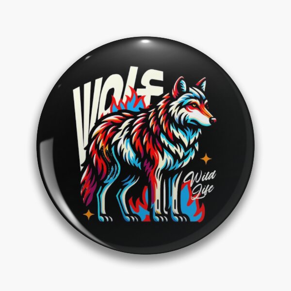 Item preview, Wild Life Colorful Wolf - Retro Vector Animal Art designed and sold by GenZFashion000.
