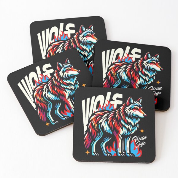 Item preview, Wild Life Colorful Wolf - Retro Vector Animal Art designed and sold by GenZFashion000.