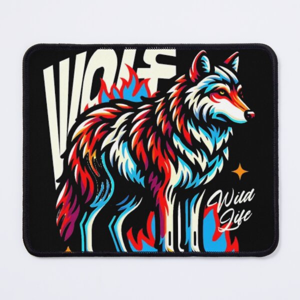 Item preview, Wild Life Colorful Wolf - Retro Vector Animal Art designed and sold by GenZFashion000.