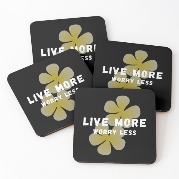 Item preview, Live More Worry Less Floral Motivational Quote Minimal Aesthetic Design designed and sold by CutePearlStudio.