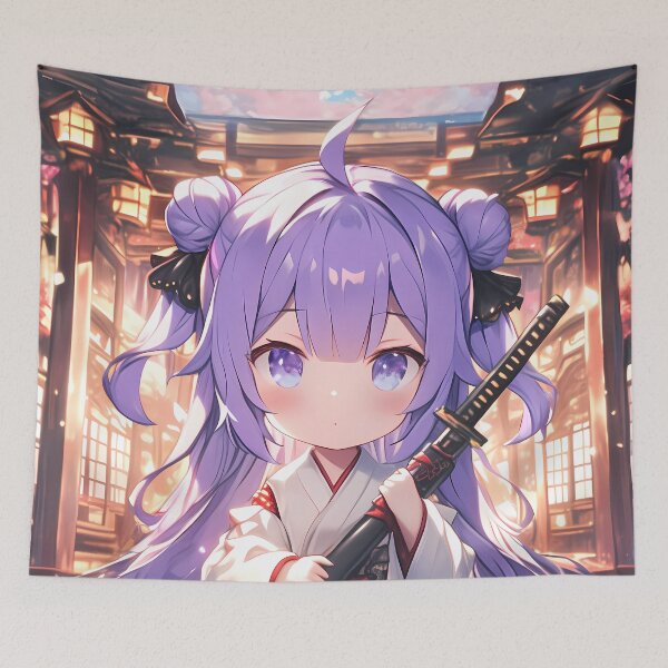 Item preview, Unicorn Azur Lane Chibi Shrine Lanterns Purple Hair Spring designed and sold by TanglenRabbit.
