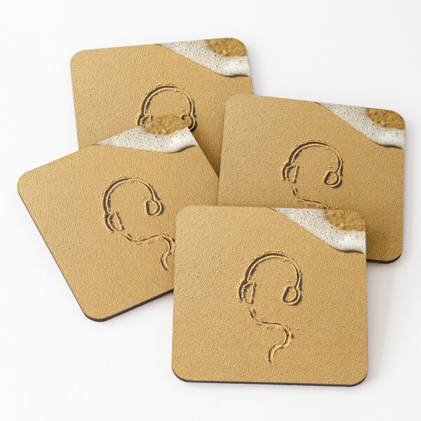 Item preview, Headphones and Audio Cable Inscribed in Golden Sand designed and sold by chase-thewave.