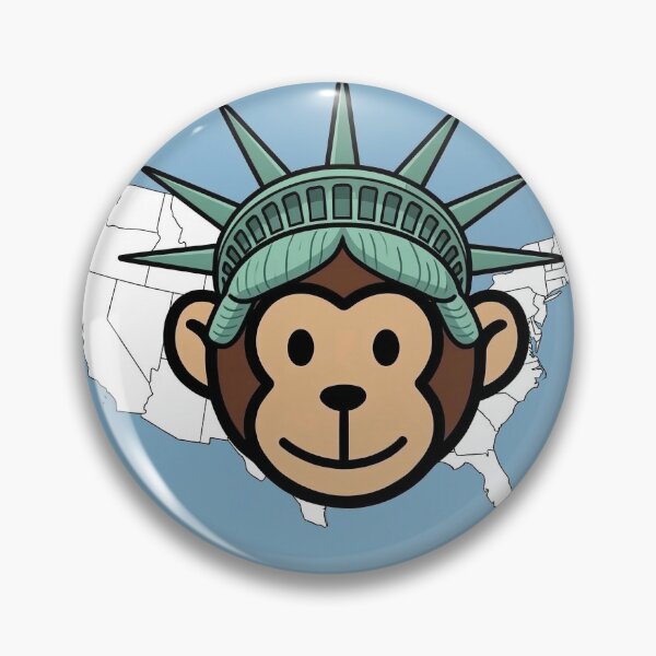Item preview, USA – Statue of Liberty Crown – Travel Monkey – Circle Badge Design designed and sold by MyMonkeyMerch.