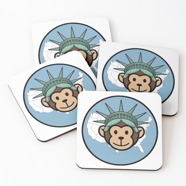 Item preview, USA – Statue of Liberty Crown – Travel Monkey – Circle Badge Design designed and sold by MyMonkeyMerch.