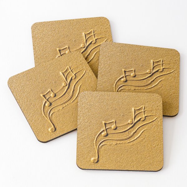 Item preview, Flowing Musical Staff and Notes in Golden Sand designed and sold by chase-thewave.