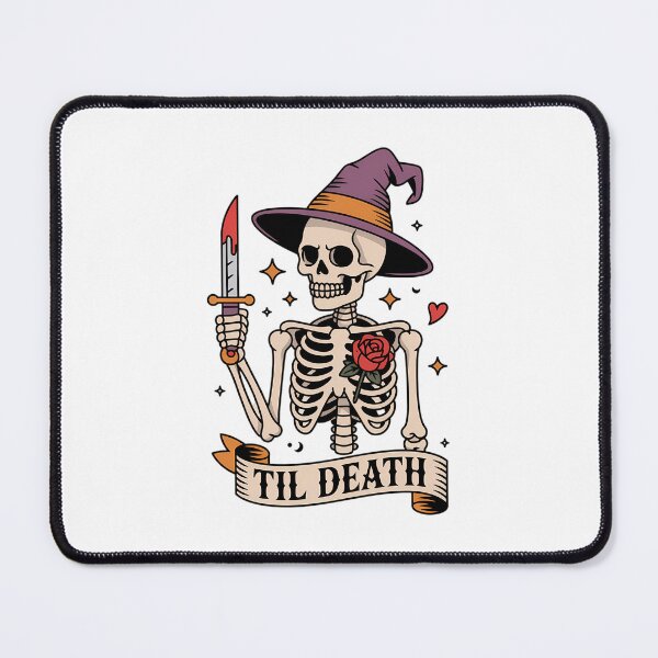Item preview, happy halloween skeleton holding a knife designed and sold by PunkNation-Arts.