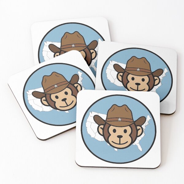 Item preview, USA – Cowboy Hat – Travel Monkey – Circle Badge Design designed and sold by MyMonkeyMerch.