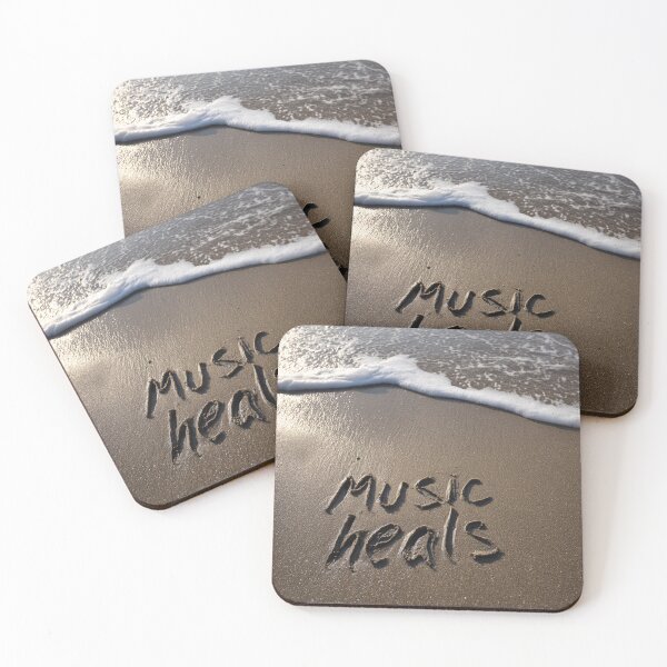 Item preview, "Music Heals" Inspirational Sand Typography on the Shore designed and sold by chase-thewave.