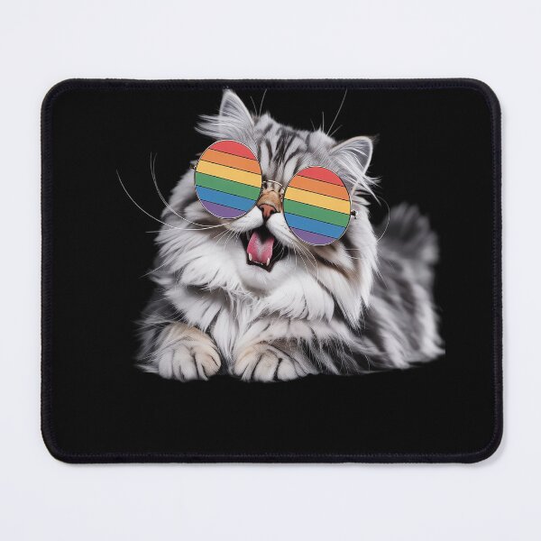 Item preview, Cat Gay Pride Rainbow Sunglasses LGBTQ designed and sold by LacostCarl.