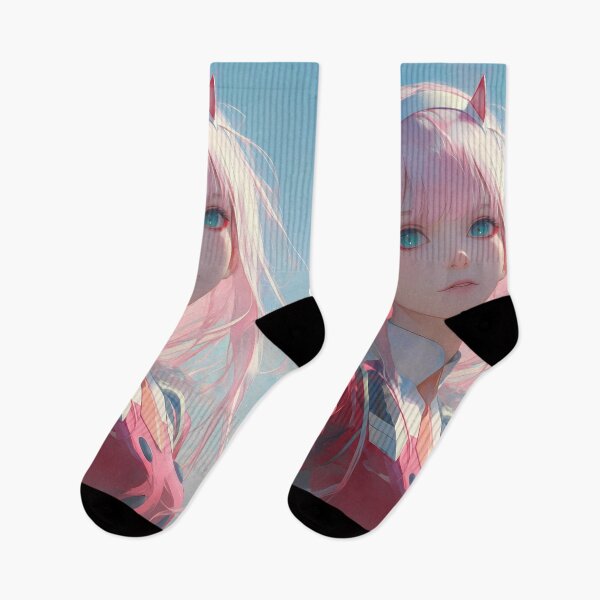 Item preview, Zero Two Darling In The Franxx Pink Hair Soft Pastel Sky Moment designed and sold by TanglenRabbit.