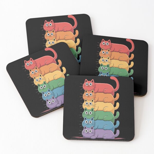 Item preview, Cat Stack Rainbow Gay Pride Cute LGBT Animal Pet Lover designed and sold by LacostCarl.