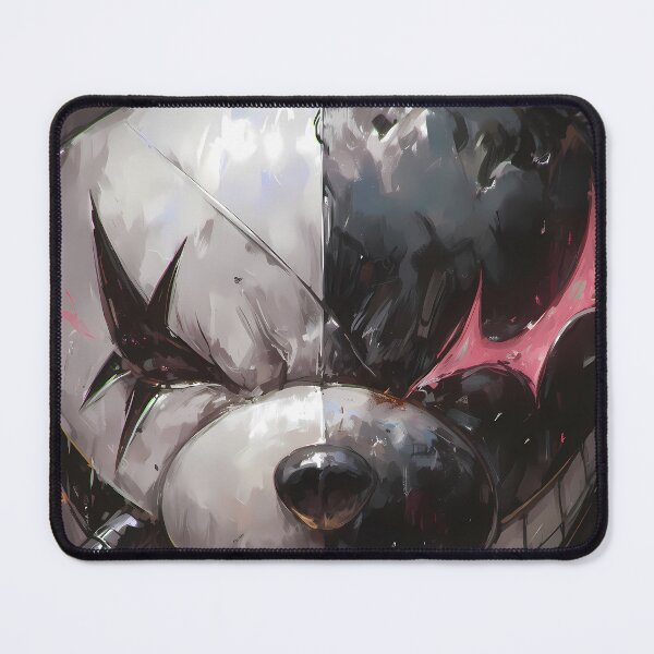 Item preview, Monokuma Danganronpa Monochrome Split Mascot Closeup designed and sold by TanglenRabbit.