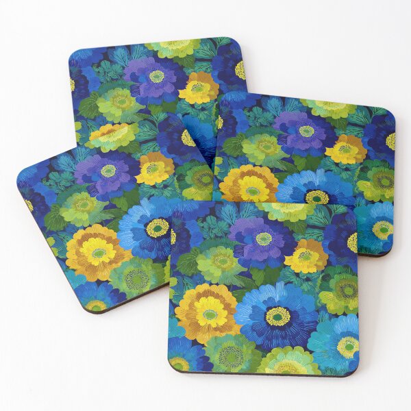 Item preview, Vibrante estampado floral escandinavo Marimekko | Flores azul verdosas llamativas | Diseño botánico retro moderno designed and sold by CraftedHome.